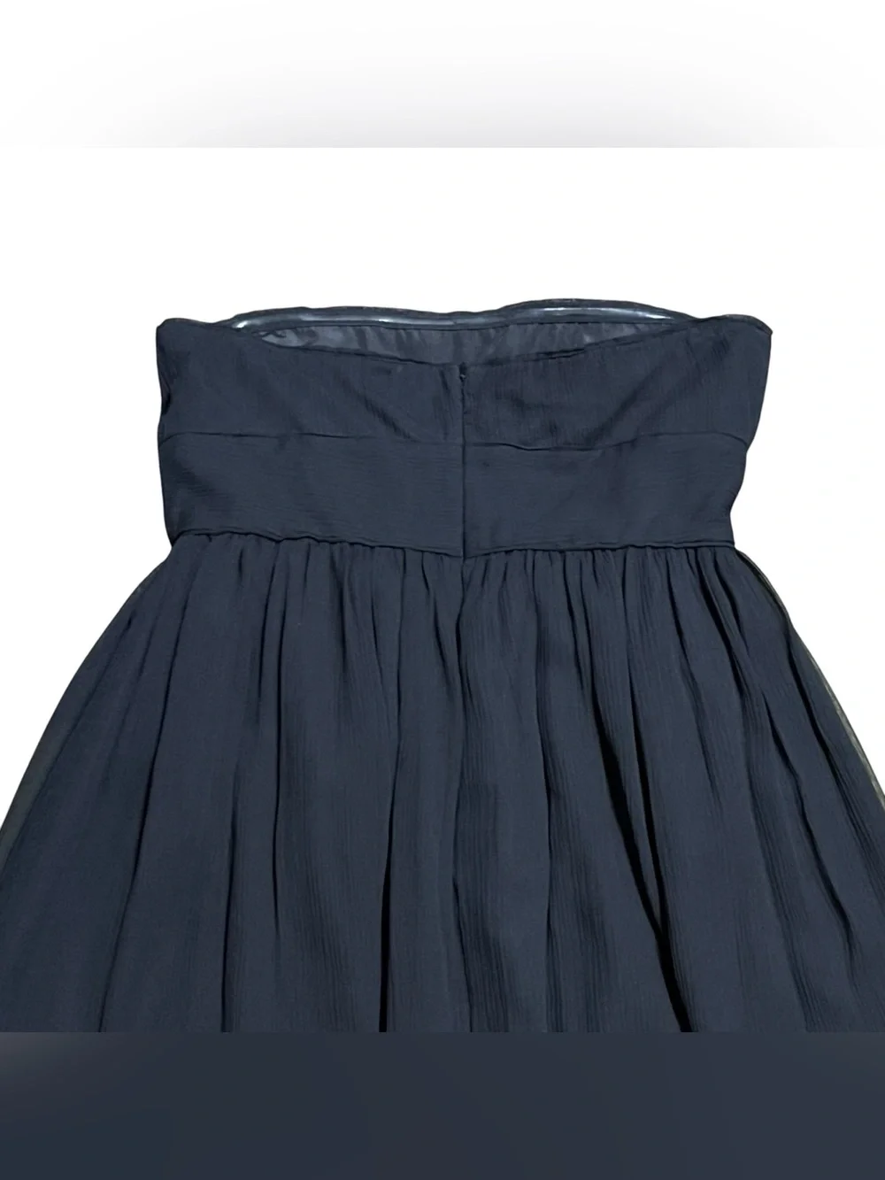 J.Crew Black Strapless Silk Chiffon Cocktail Dress‎